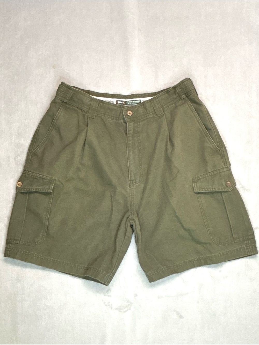 Vintage Tommy Bahama Relax Cargo Shorts Mens 34 Olive Green Cotton Hong Kong